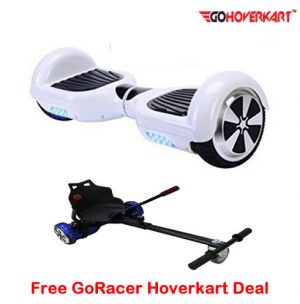 White 6.5 Hoverboard Segway and free go racer hoverkart